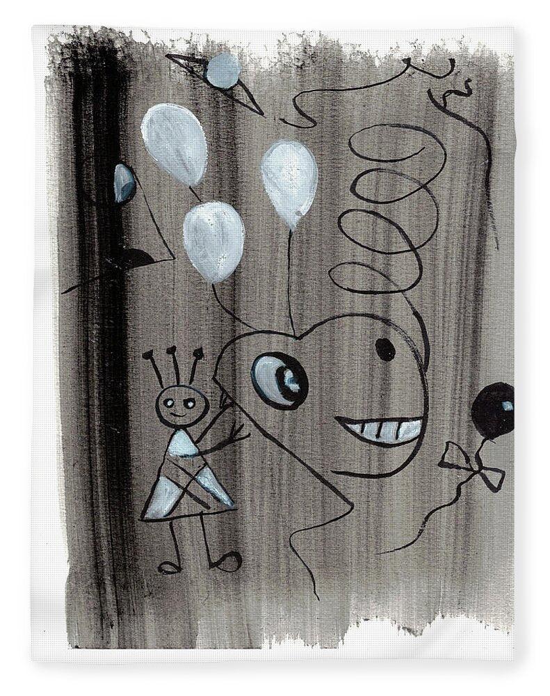 Abstract Watercolor Blanket La fête – Artistic Comfort &amp; Bohemian Warmth - Laure Leprince - Artiste Peintre