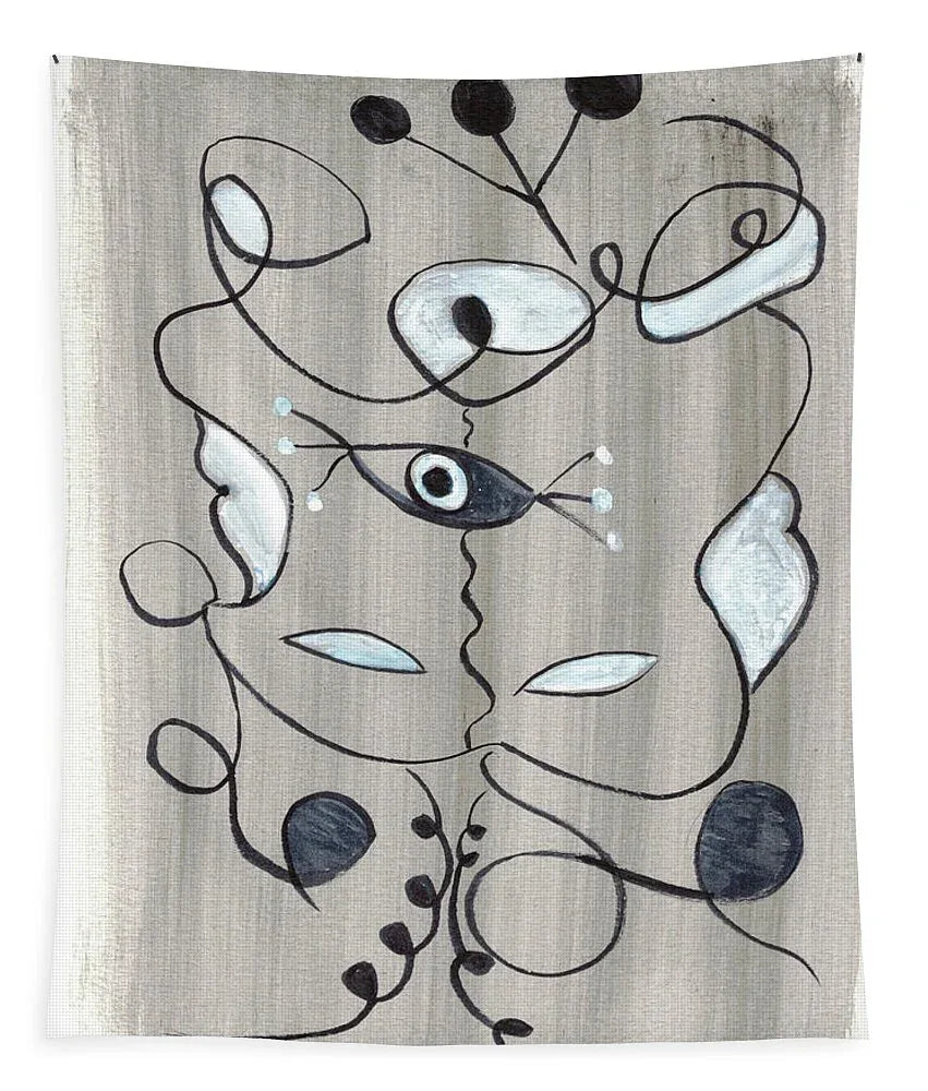 Le Masque Abstract Watercolor Wall Tapestry – Artistic Home Decor Statement Piece - Laure Leprince - Artiste Peintre