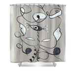 Le Masque Abstract Line Art Shower Curtain – Artistic Bathroom Design &amp; Modern Elegance - Laure Leprince - Artiste Peintre