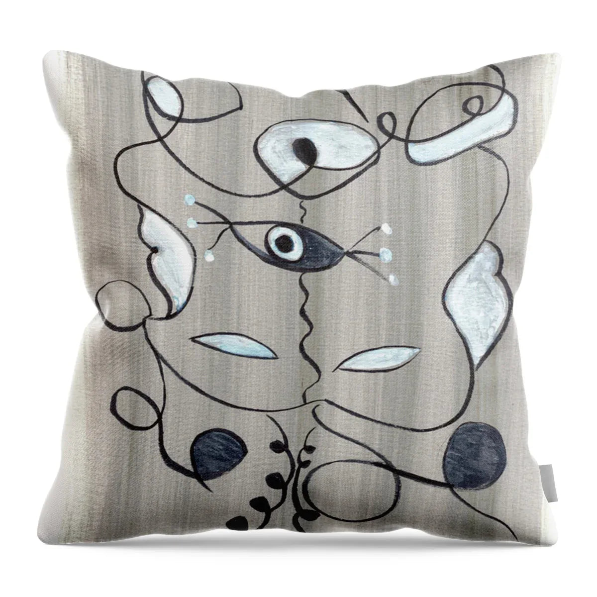 Le Masque - Throw Pillow - Laure Leprince - Artiste Peintre