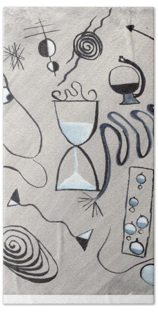 Le Temps Passe Abstract Watercolor Bath Towels – Luxurious Softness & Artistic Style - Laure Leprince - Artiste Peintre