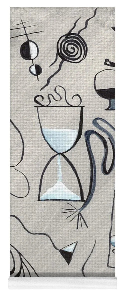 Le Temps Passe Watercolor Art Yoga Mat – Premium Natural Rubber Artistic Design - Laure Leprince - Artiste Peintre