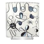 Les Astres - L'homme Abstract Line Art Shower Curtain – Artistic Bathroom Design Modern Elegance - Laure Leprince - Artiste Peintre