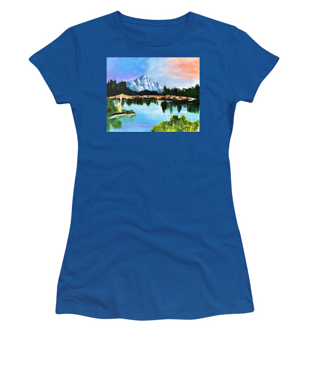 Mountain Lake at Sunset - Women's T-Shirt