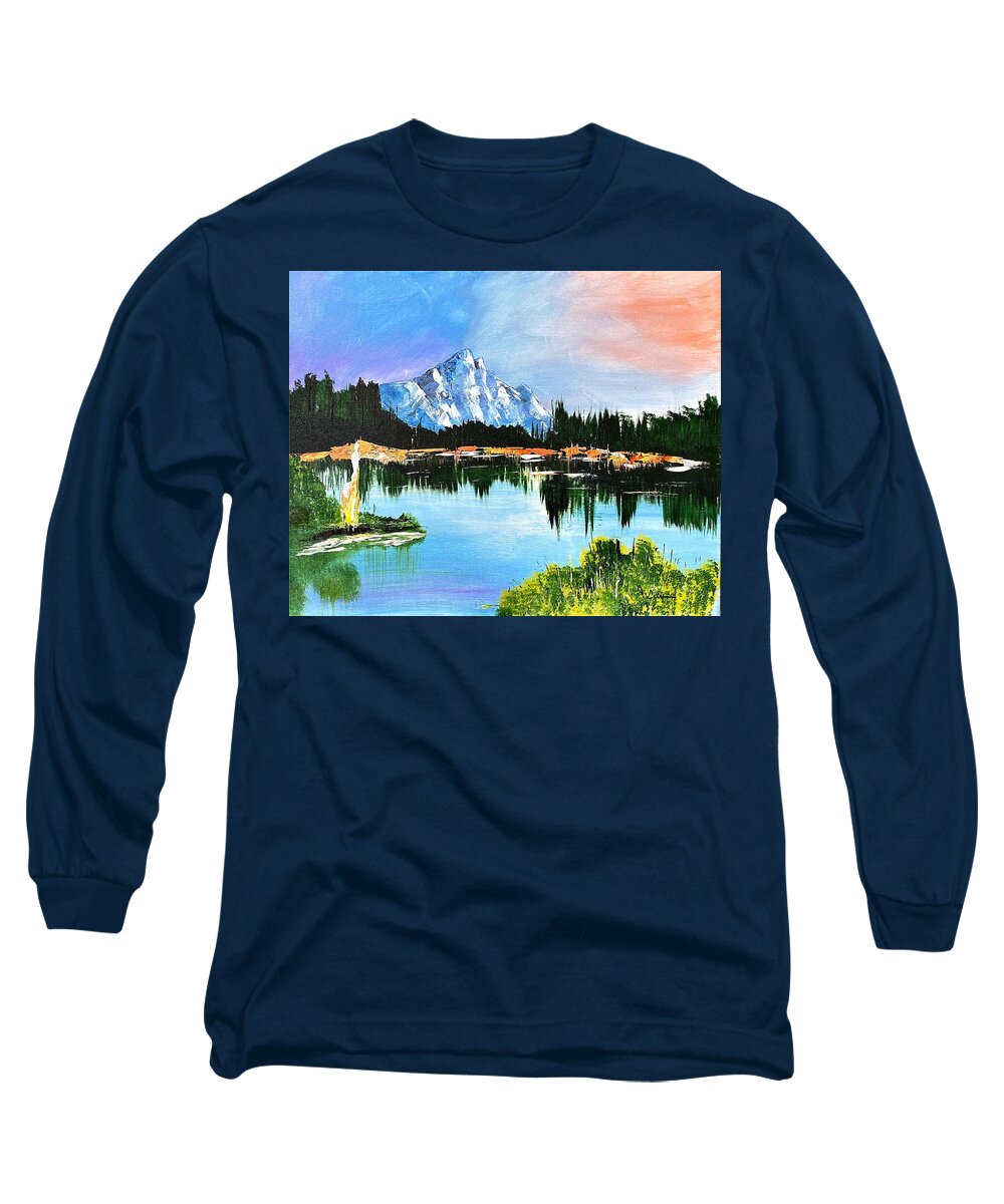 Mountain Lake at Sunset - Long Sleeve T-Shirt