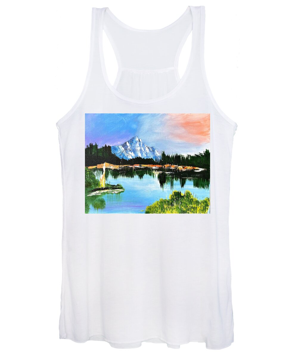 Mountain Lake at Sunset - Women's Tank Top