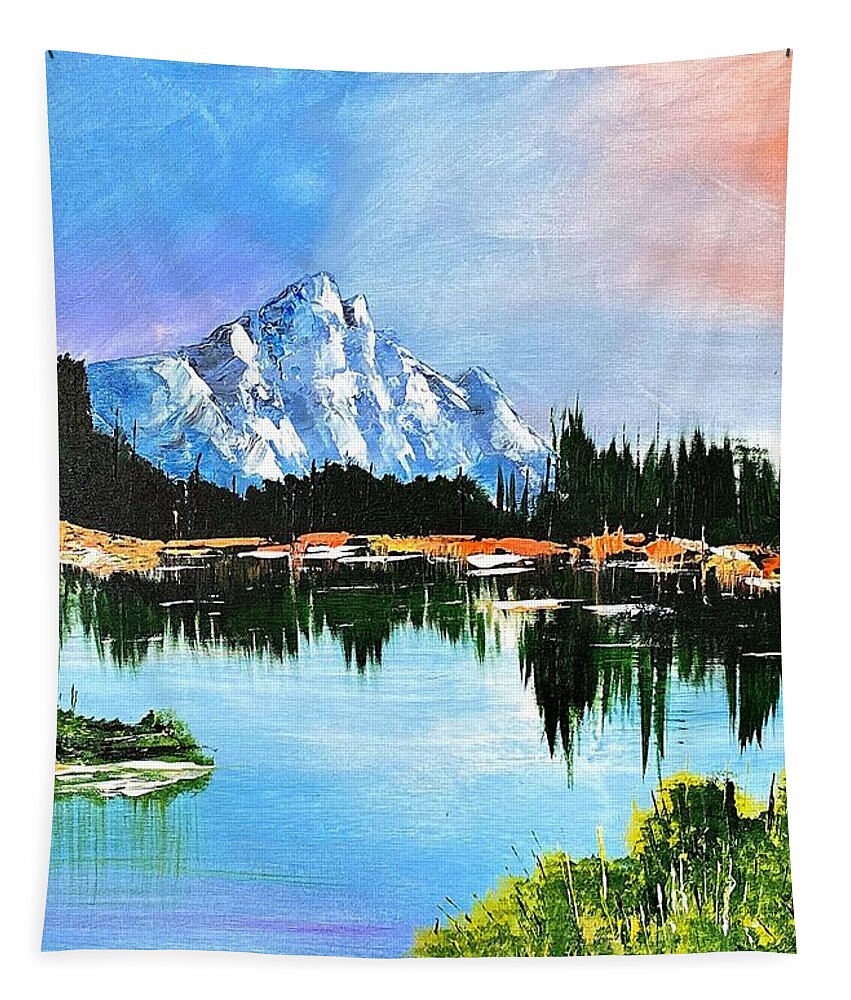 Mountain Lake at Sunset - Tapestry