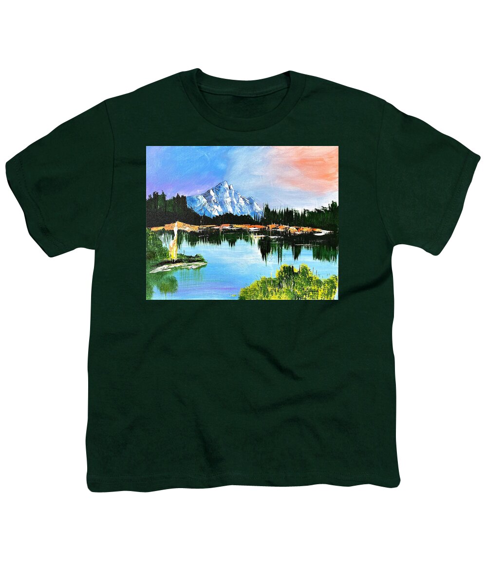 Mountain Lake at Sunset - Youth T-Shirt