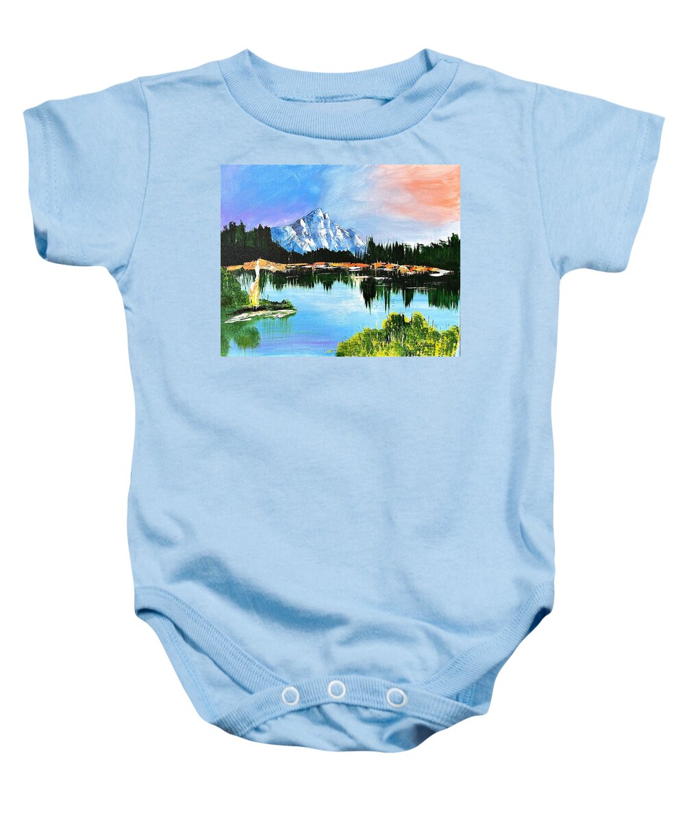 Mountain Lake at Sunset - Baby One-Piece