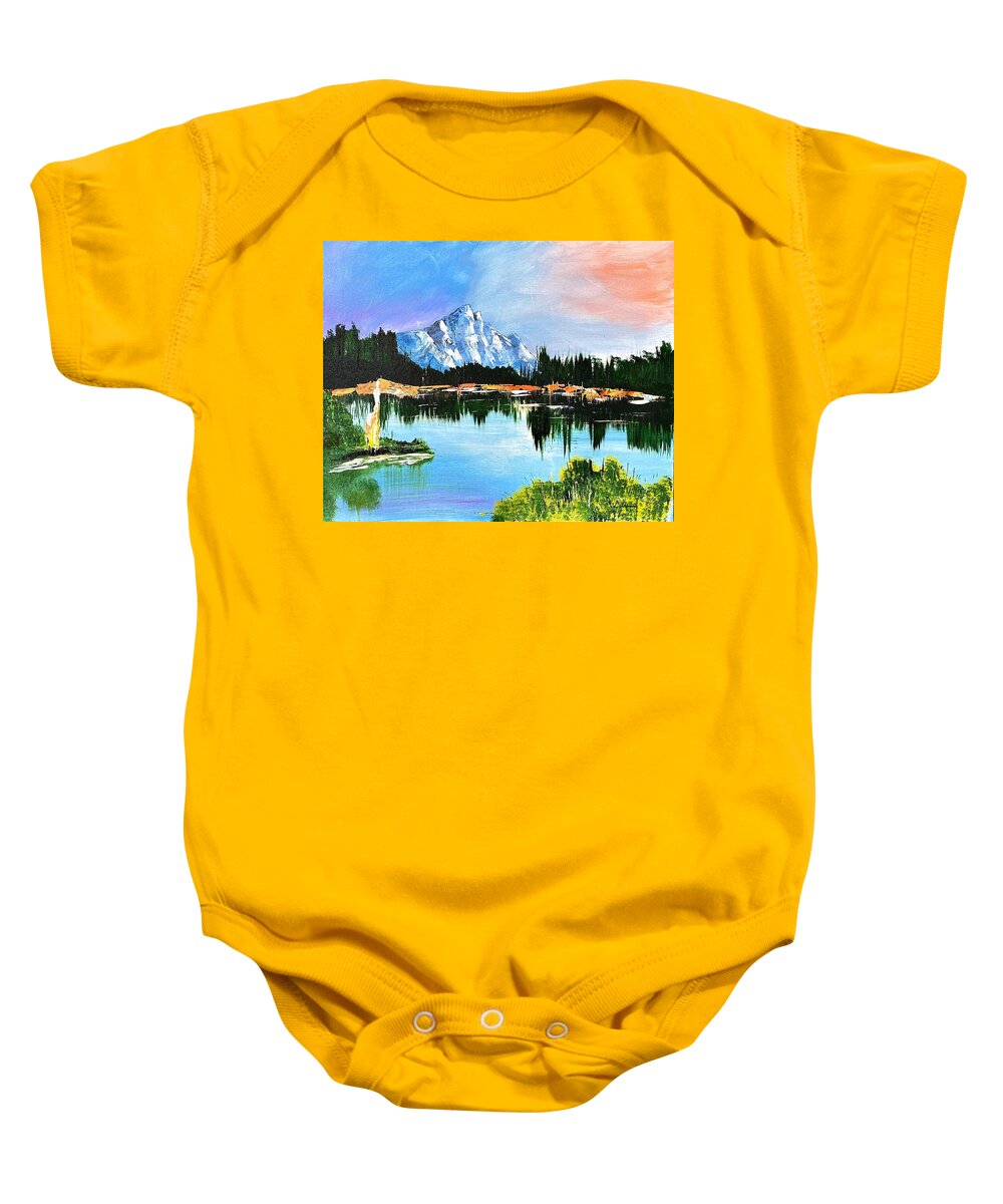 Mountain Lake at Sunset - Baby One-Piece
