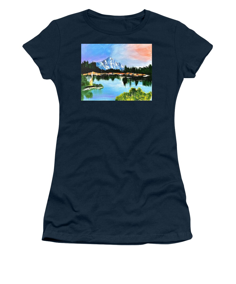Mountain Lake at Sunset - Women's T-Shirt