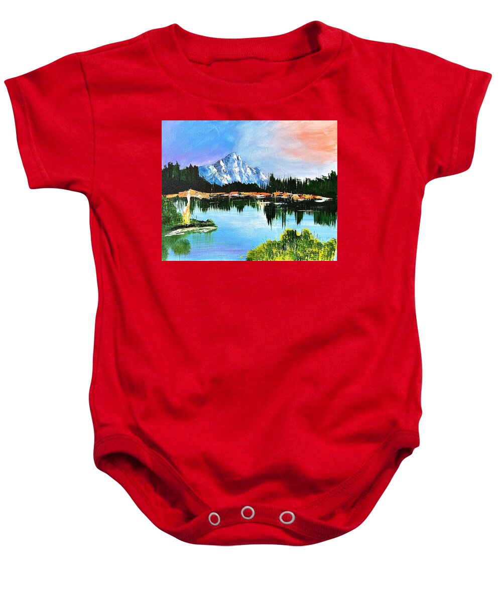Mountain Lake at Sunset - Baby One-Piece