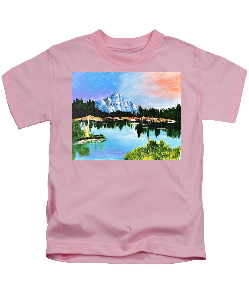 Mountain Lake at Sunset - Kids T-Shirt