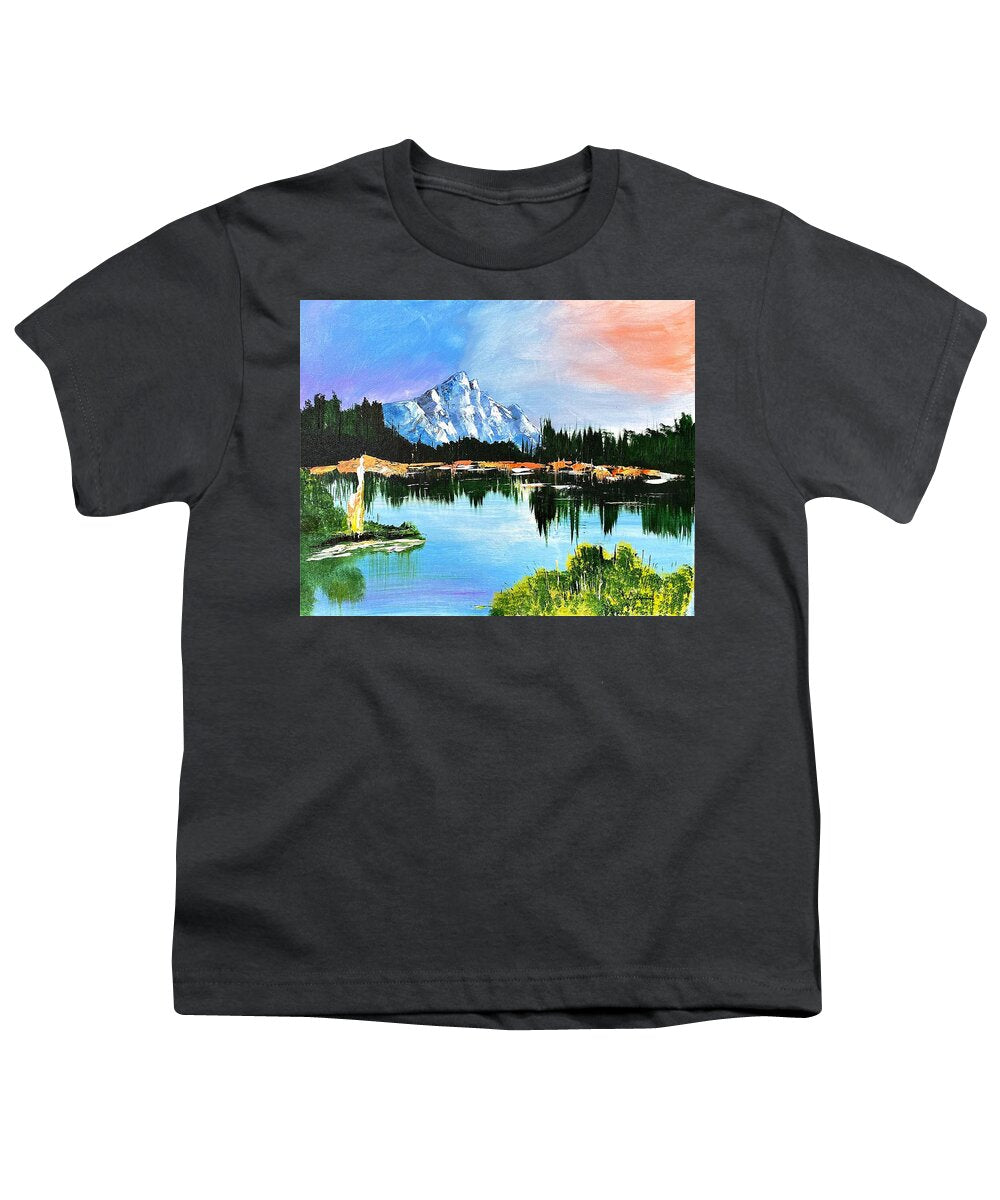 Mountain Lake at Sunset - Youth T-Shirt