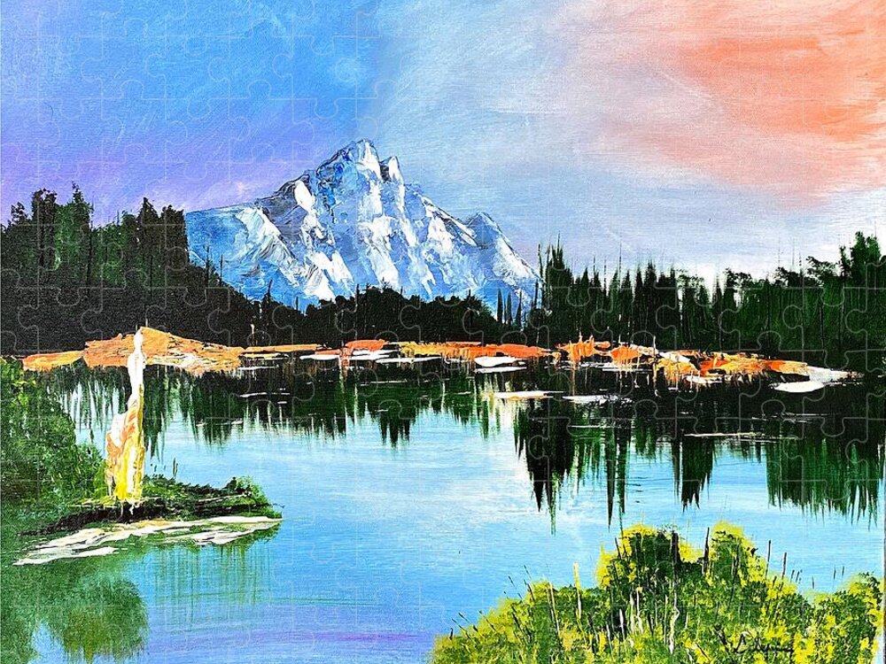 Mountain Lake at Sunset - Puzzle