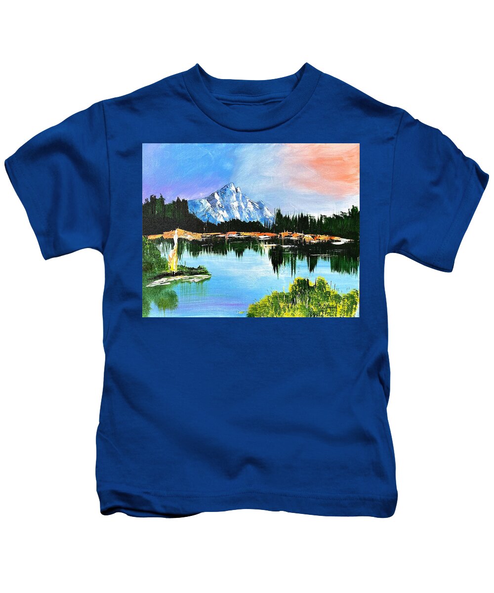 Mountain Lake at Sunset - Kids T-Shirt