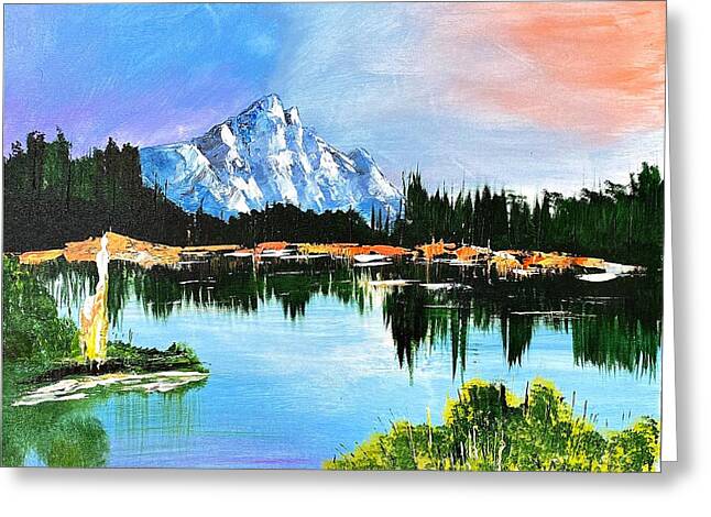 Mountain Lake at Sunset - Greeting Card