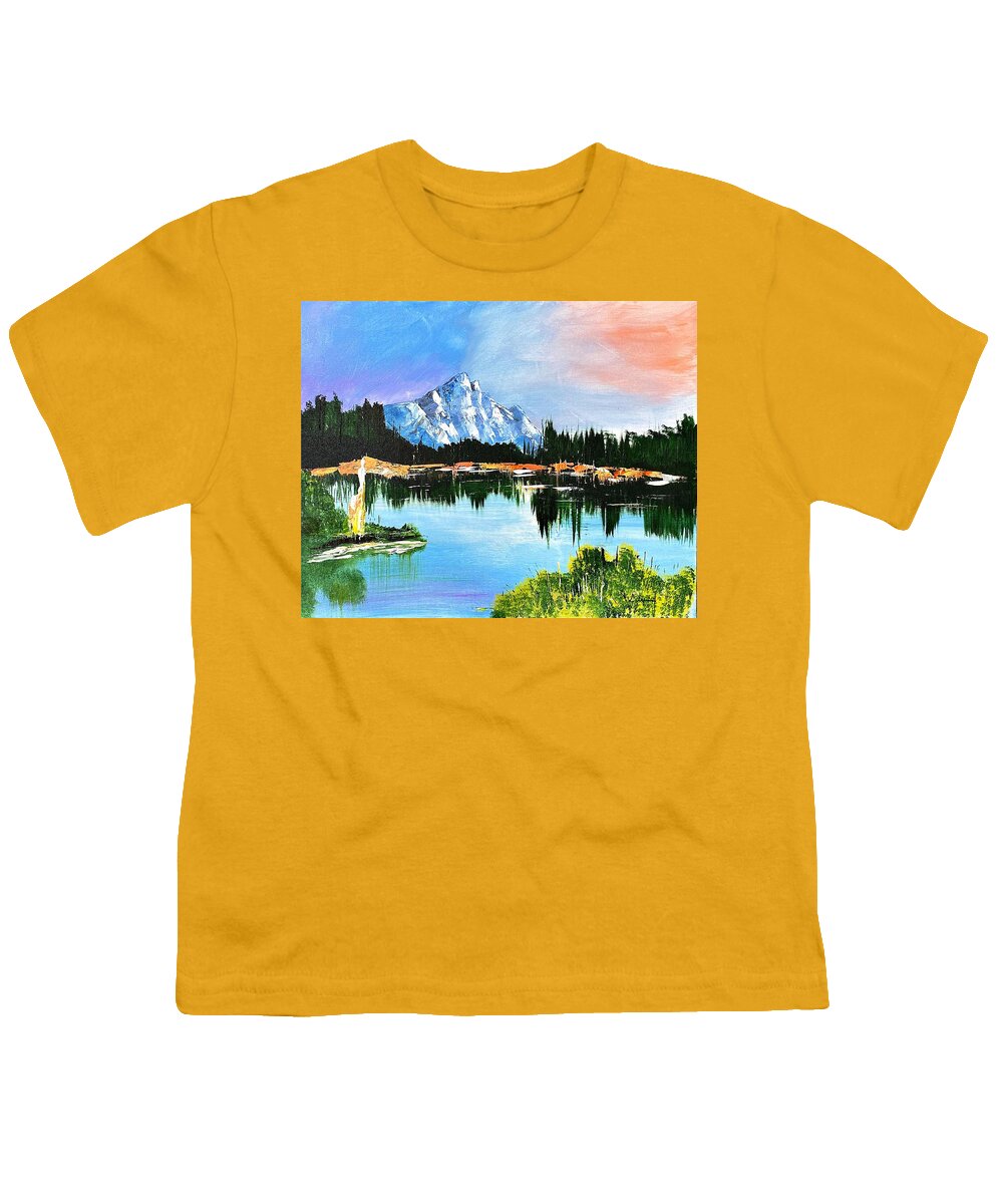 Mountain Lake at Sunset - Youth T-Shirt