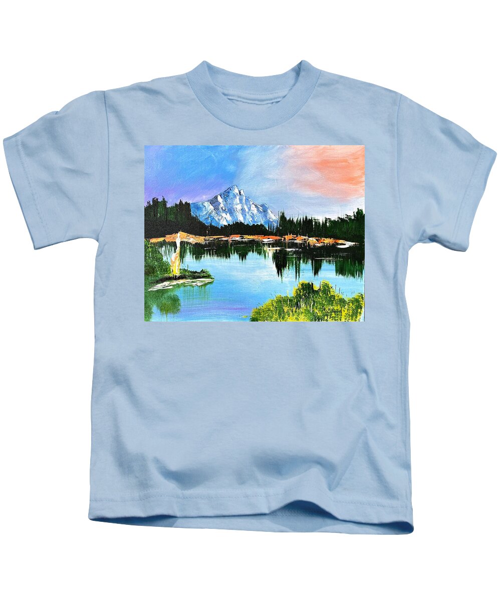 Mountain Lake at Sunset - Kids T-Shirt