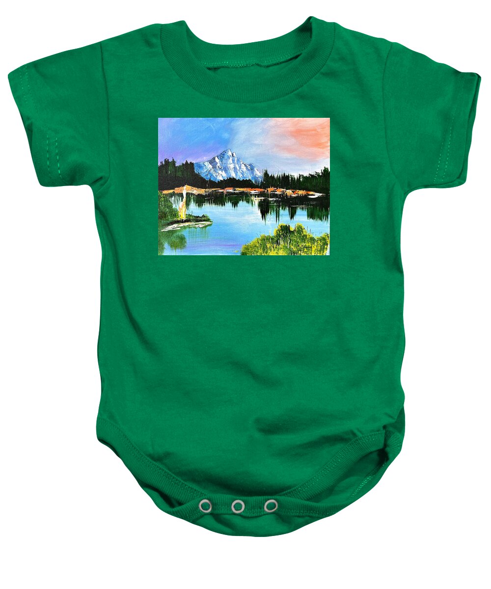 Mountain Lake at Sunset - Baby One-Piece
