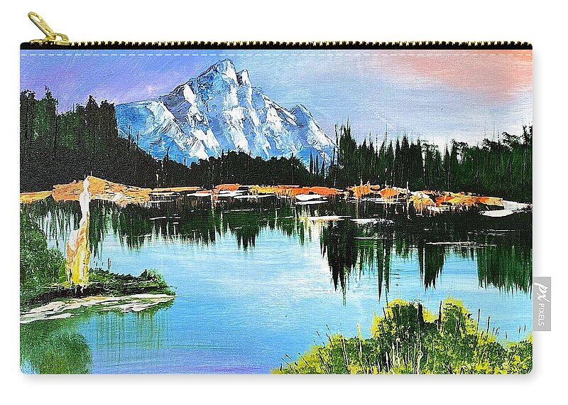 Mountain Lake at Sunset - Zip Pouch