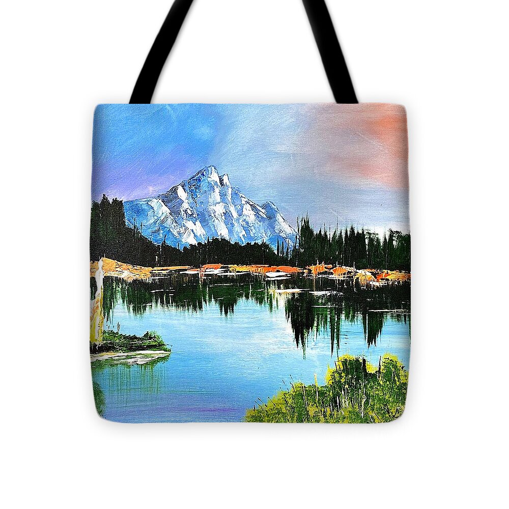 Mountain Lake at Sunset - Tote Bag