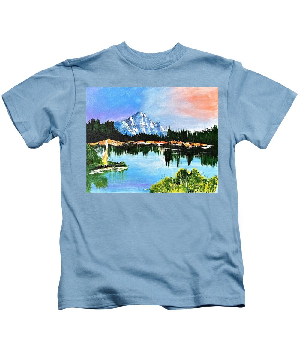 Mountain Lake at Sunset - Kids T-Shirt
