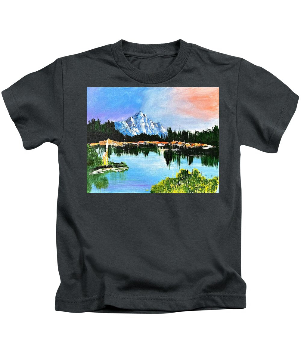 Mountain Lake at Sunset - Kids T-Shirt