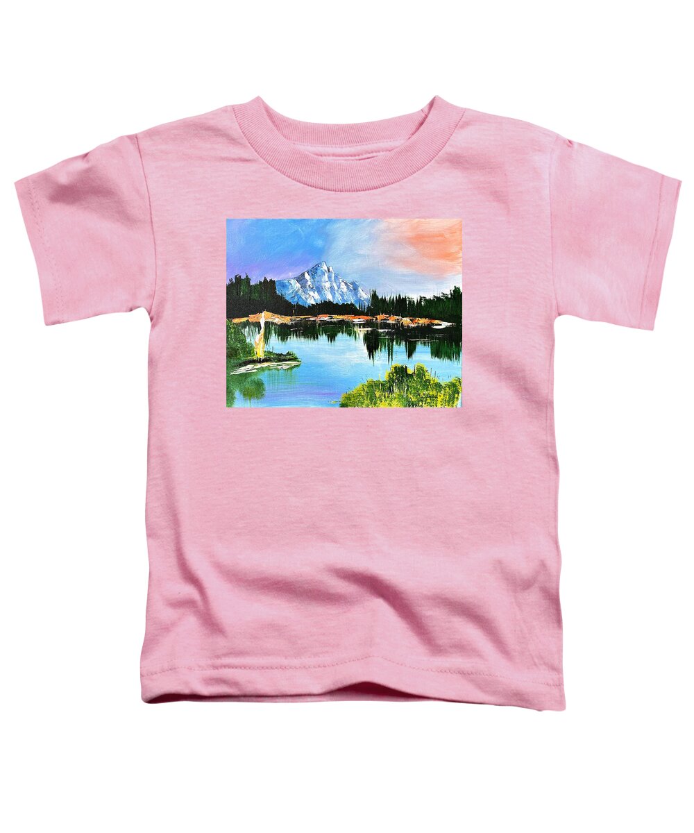 Mountain Lake at Sunset - Toddler T-Shirt