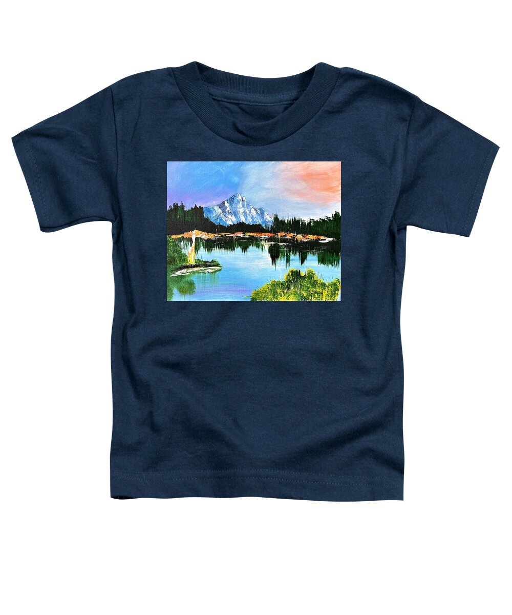 Mountain Lake at Sunset - Toddler T-Shirt