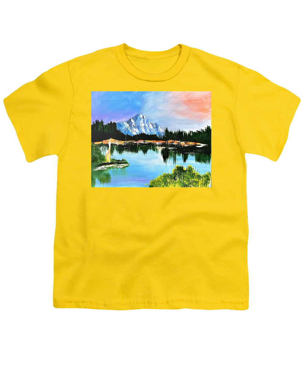 Mountain Lake at Sunset - Youth T-Shirt