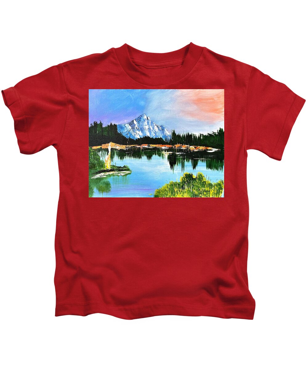 Mountain Lake at Sunset - Kids T-Shirt
