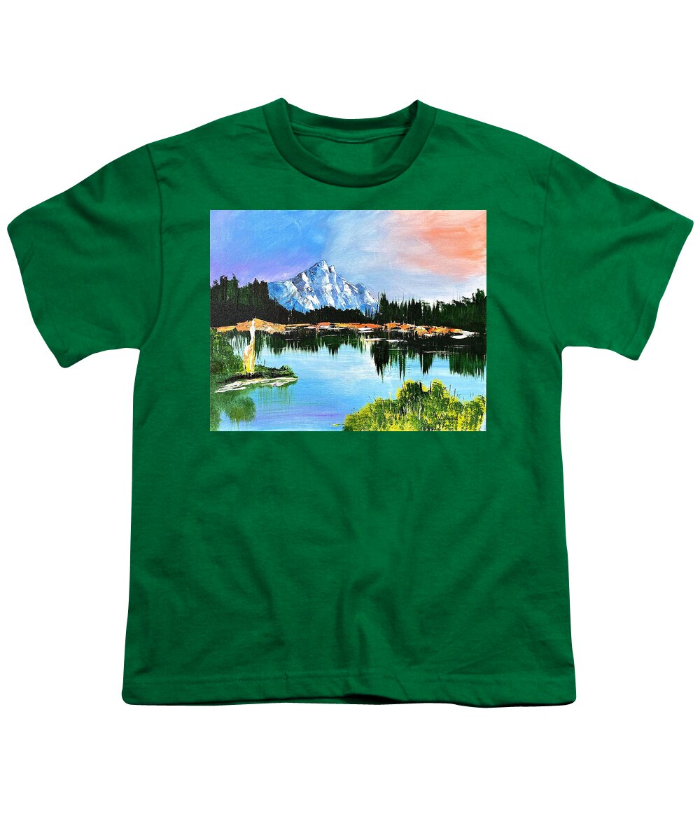 Mountain Lake at Sunset - Youth T-Shirt