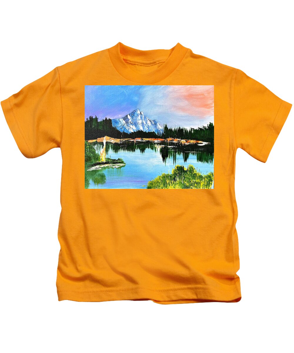 Mountain Lake at Sunset - Kids T-Shirt