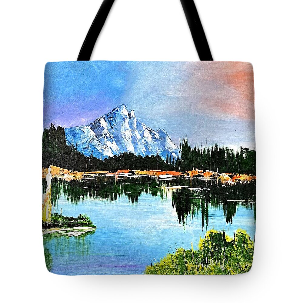 Mountain Lake at Sunset - Tote Bag