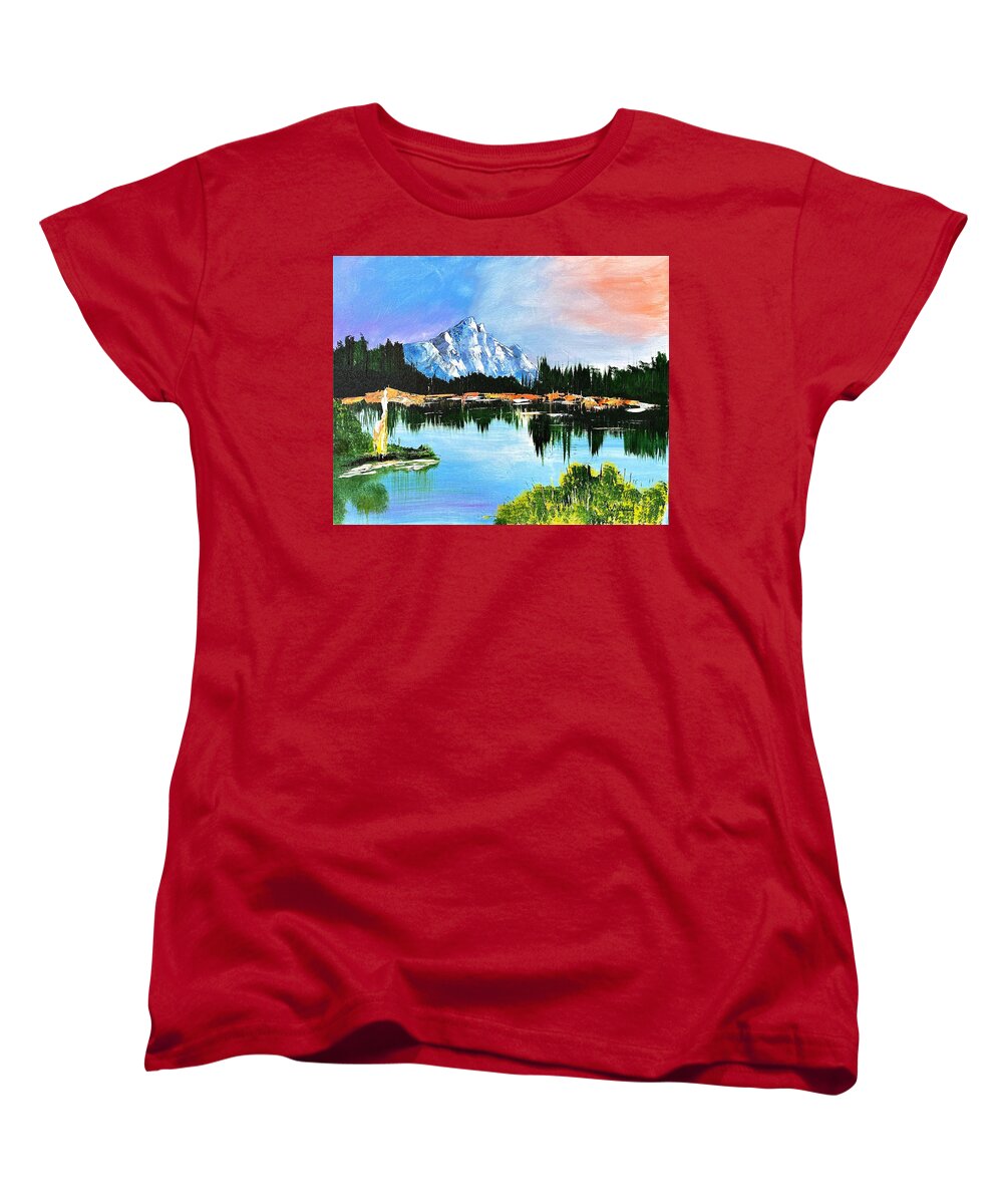 Mountain Lake at Sunset - Women's T-Shirt (Standard Fit)