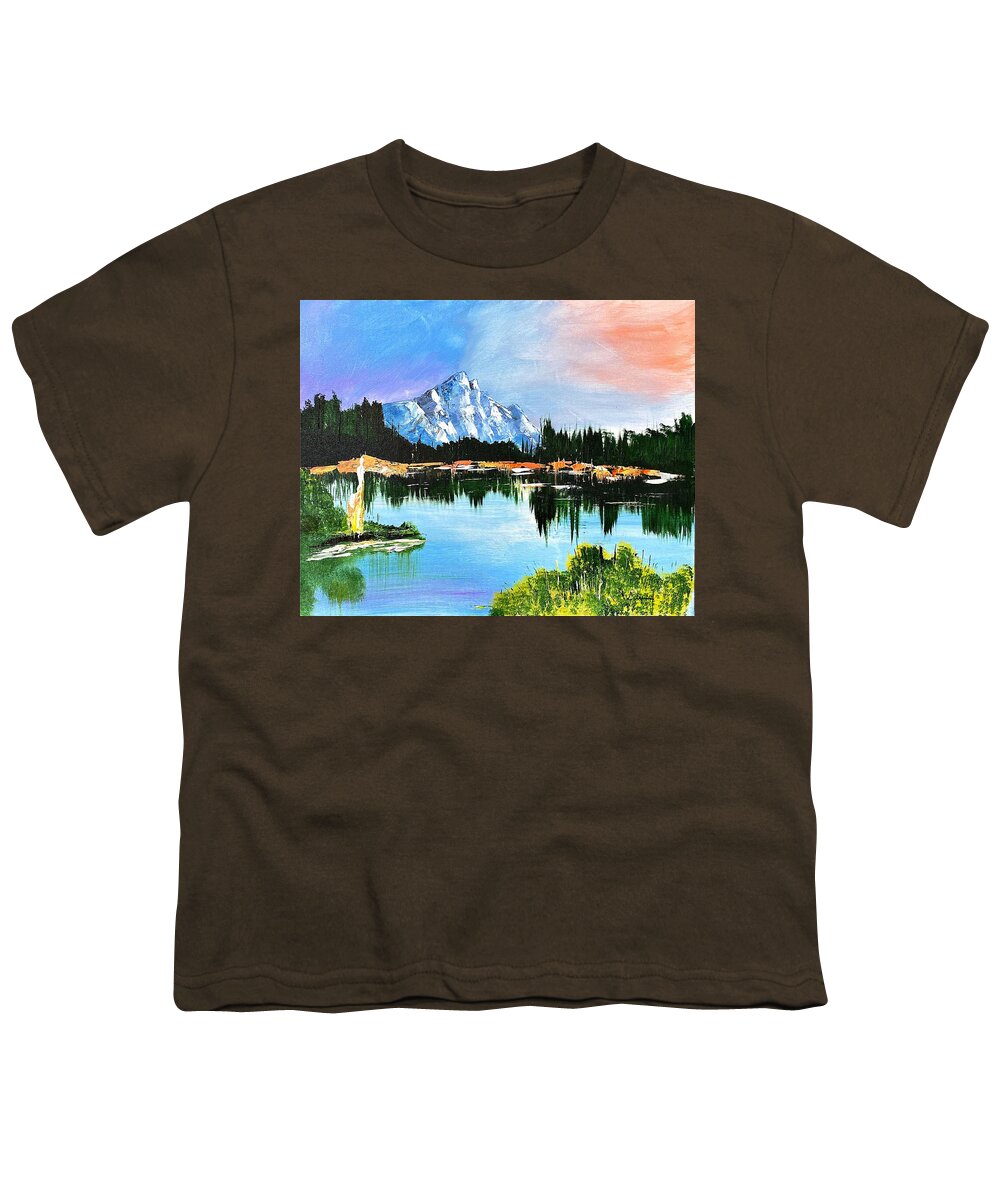 Mountain Lake at Sunset - Youth T-Shirt