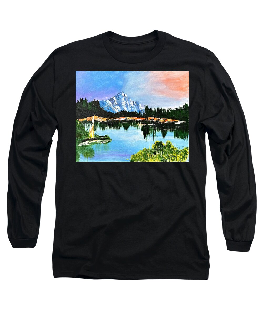 Mountain Lake at Sunset - Long Sleeve T-Shirt