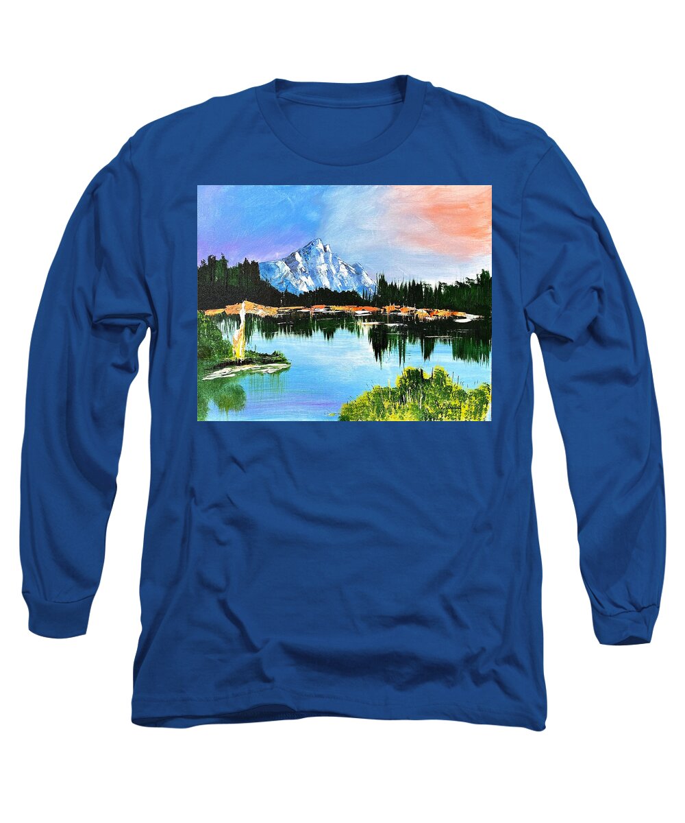 Mountain Lake at Sunset - Long Sleeve T-Shirt