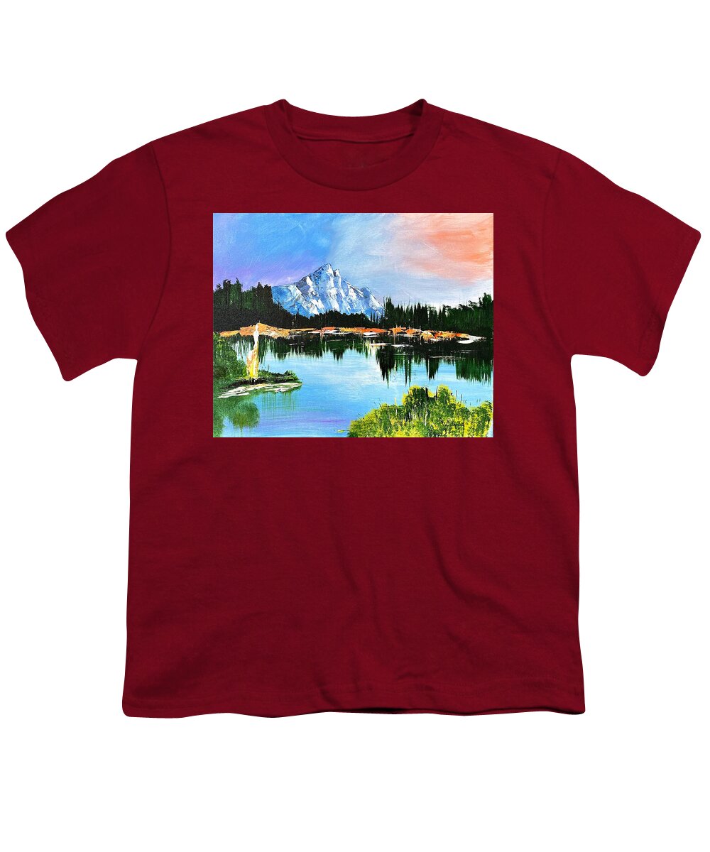 Mountain Lake at Sunset - Youth T-Shirt