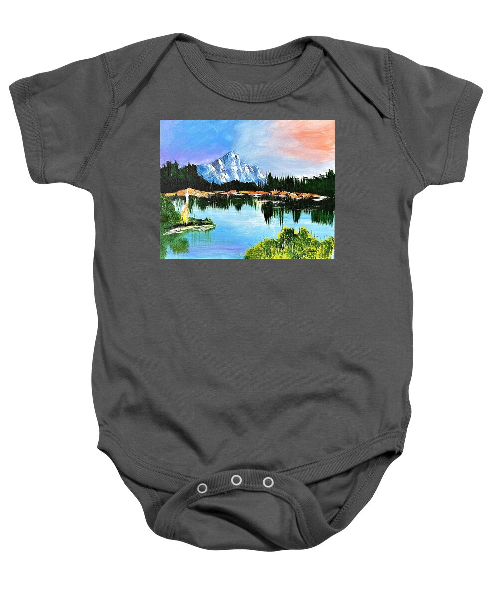 Mountain Lake at Sunset - Baby One-Piece