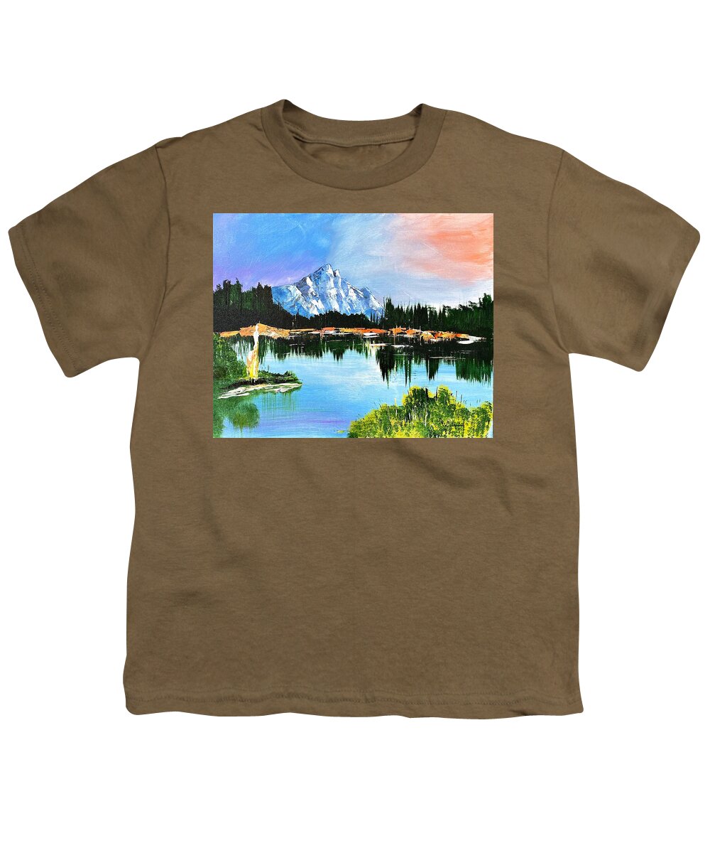 Mountain Lake at Sunset - Youth T-Shirt