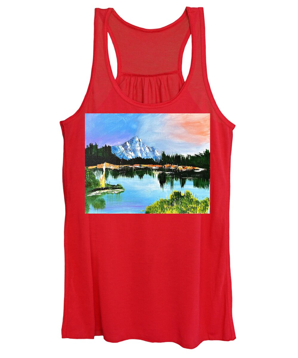 Mountain Lake at Sunset - Women's Tank Top