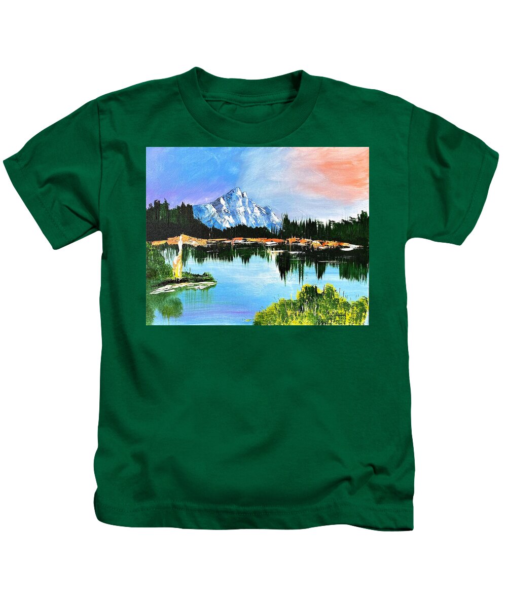 Mountain Lake at Sunset - Kids T-Shirt