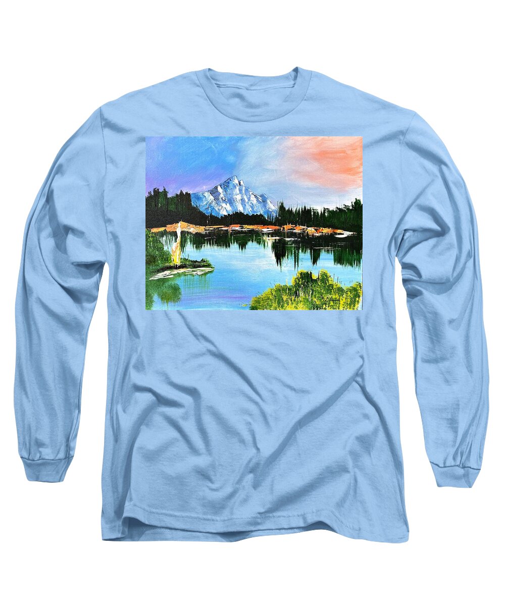 Mountain Lake at Sunset - Long Sleeve T-Shirt