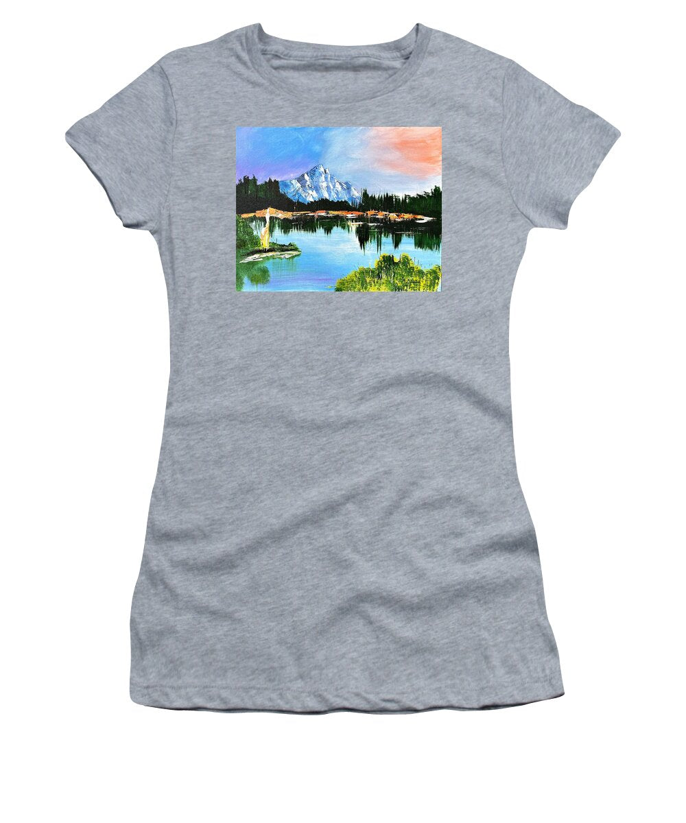Mountain Lake at Sunset - Women's T-Shirt