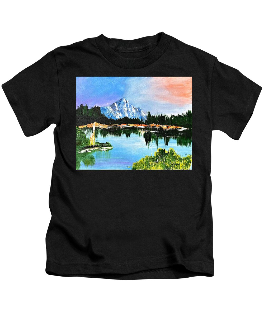 Mountain Lake at Sunset - Kids T-Shirt
