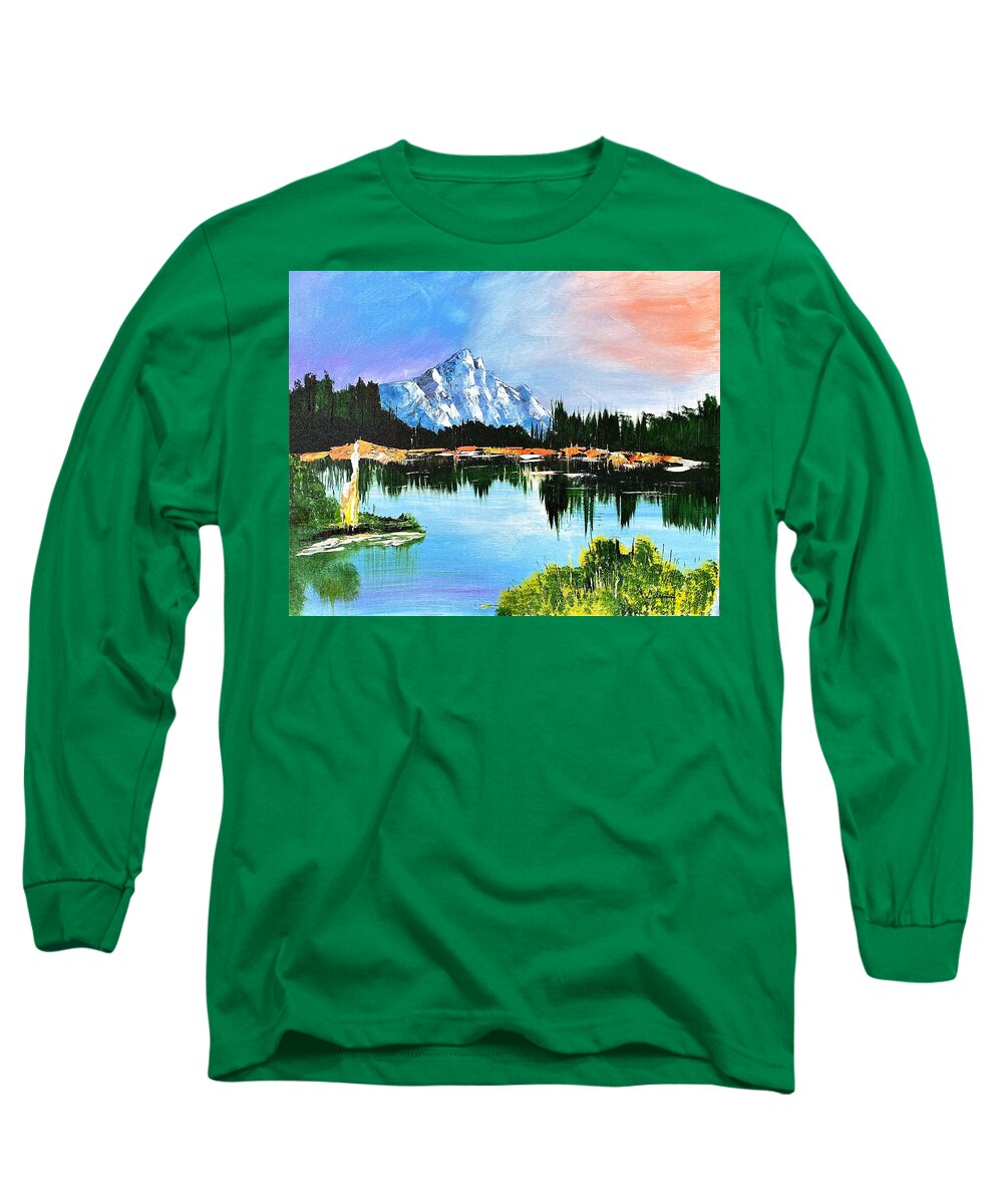 Mountain Lake at Sunset - Long Sleeve T-Shirt