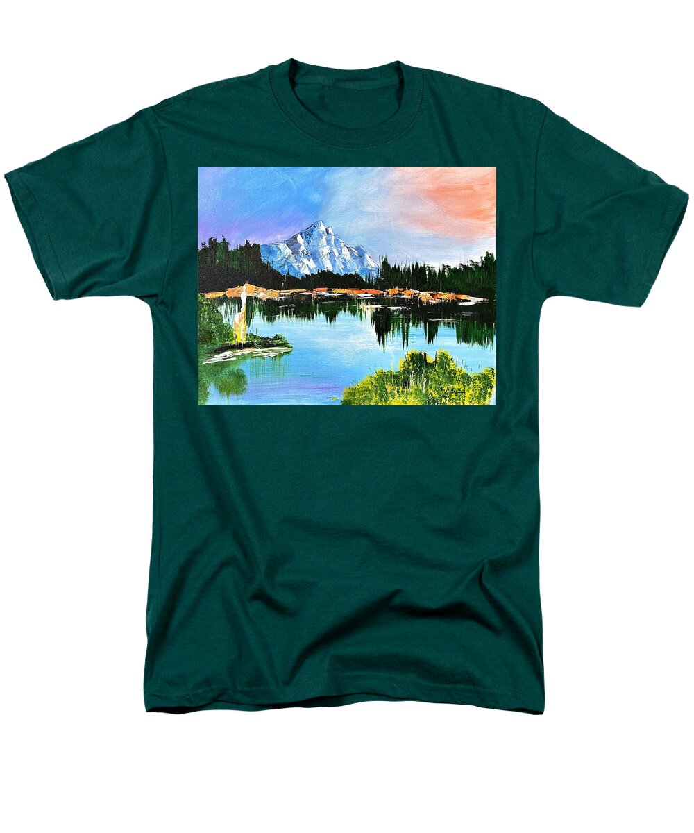 Mountain Lake at Sunset - Men's T-Shirt  (Regular Fit)