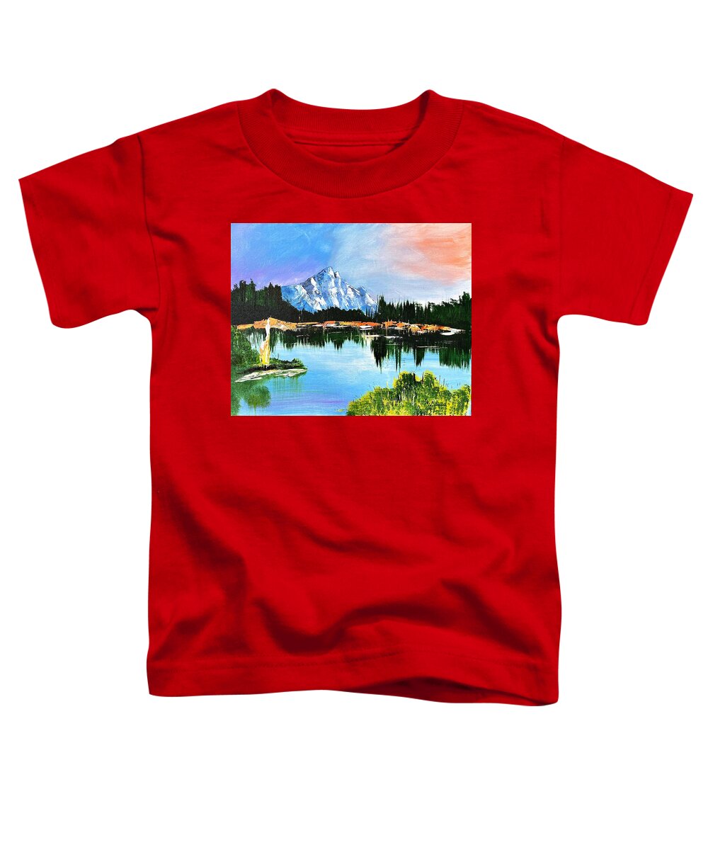 Mountain Lake at Sunset - Toddler T-Shirt